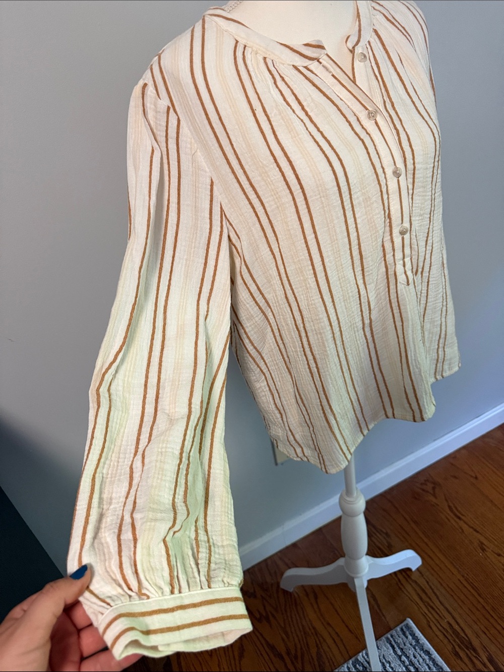 Universal Thread Striped Button-Front Top - Picture 3 of 6
